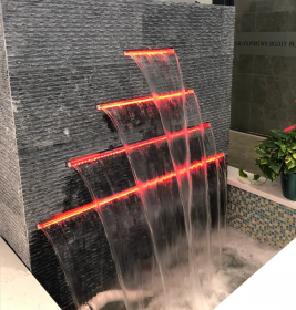 Pool Water Descent Create Vibrant Colorful Waterfall Fountain 