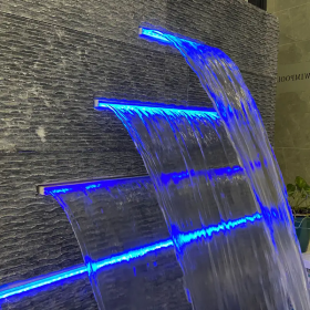 Pool Water Descent Create Vibrant Colorful Waterfall Fountain 